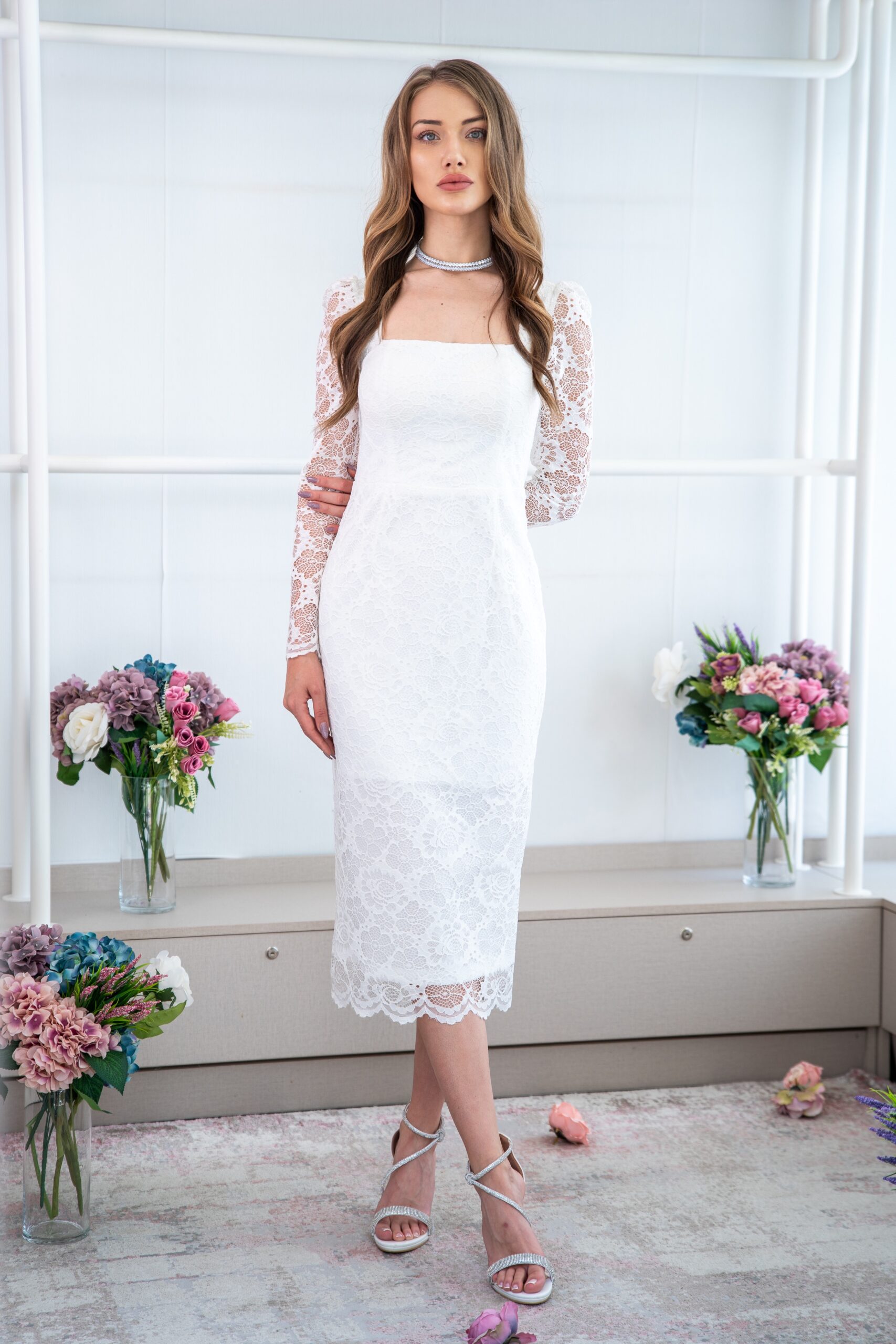 White Grace Midi Dress