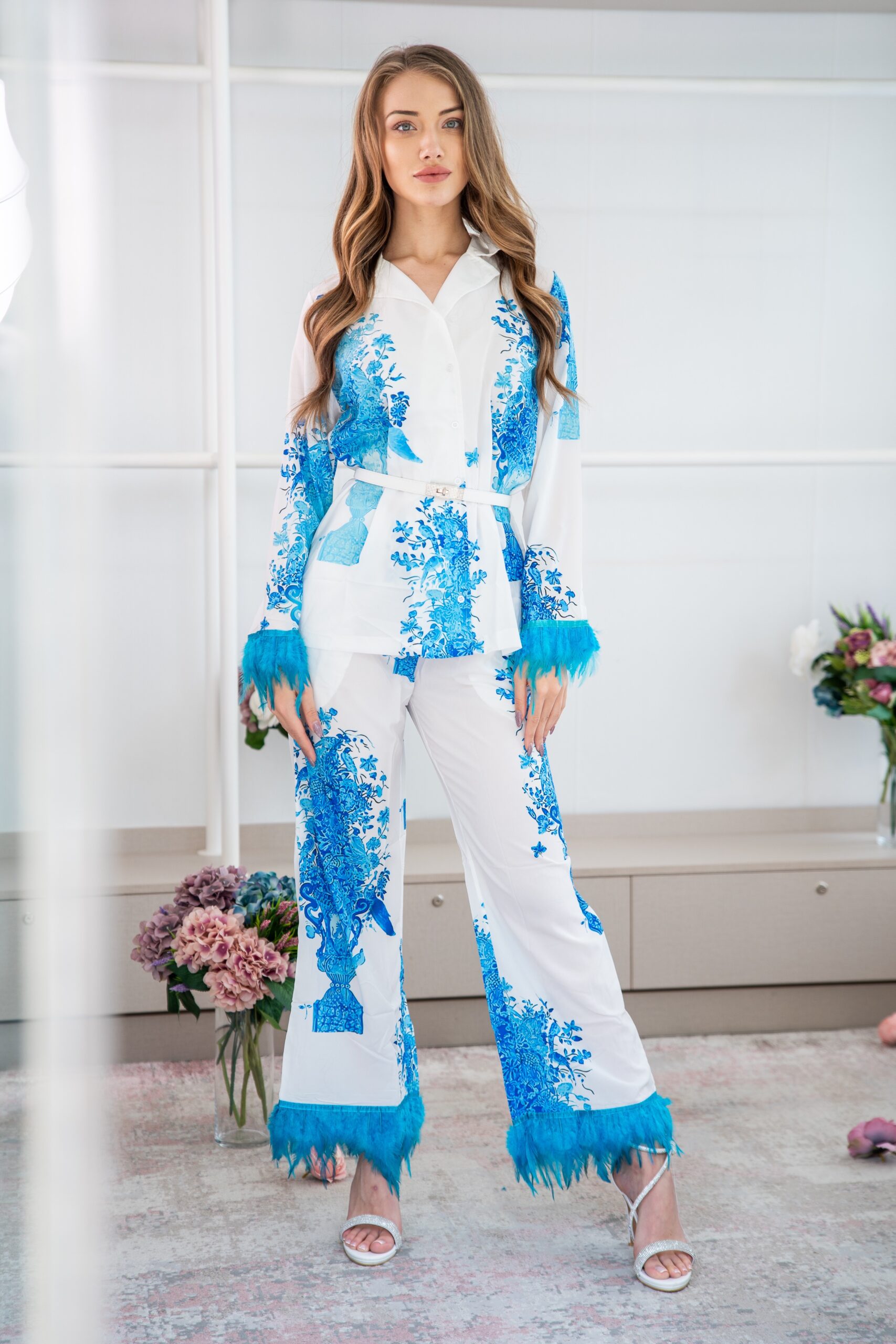 Blue Feather Elegance Set